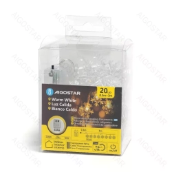 Lampki choinkowe na 3 baterie AA - wiszący płatek śniegu Ciepłe 20LED 3M