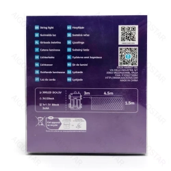 Lampki choinkowe siatka 300LED na 3 baterie AA, Zimna 4,5 x 1,5m