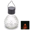 Szklana kula zawieszana fi 9.3 cm lampka solarna kolorowa z uchwytem