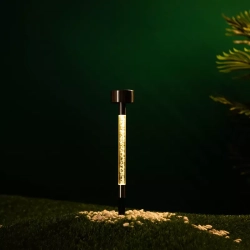 Lampa ogrodowa solarna LED ze stali nierdzewnej z bańkami-Ciepła