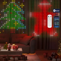 Inteligentne kurtyny świetlne, 5+1x1 m, RGBIC 400led