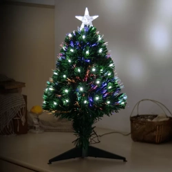 Choinka światłowodowa niskonapięciowa, Zimna biel, 120 cm