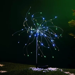 Lampka ogrodowa solarna wbijana światłowód RGB