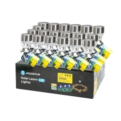 Stalowa lampa ogrodowa solarna LED diament- Ciepła