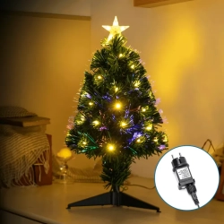 Choinka światłowodowa niskonapięciowa, Ciepła biel, 120 cm