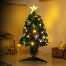 Choinka światłowodowa niskonapięciowa, Ciepła biel, 120 cm