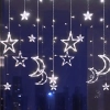 Solarne lampki choinkowe sople 120LED gwiazdy i księżyce Zimne Solarne lampki choinkowe sople 120LED gwiazdy i księżyce Zimne