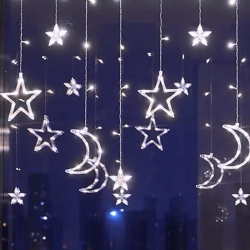 Solarne lampki choinkowe sople 120LED gwiazdy i księżyce Zimne