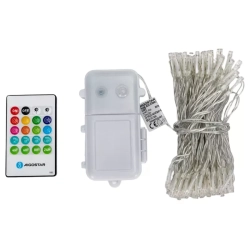 Lampki choinkowe 100LED na 3 baterie AA pozytywką i pilotem ciepłe10 m