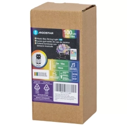 Lampki choinkowe 100LED na 3 baterie AA pozytywka+pilot RGBY 10 m