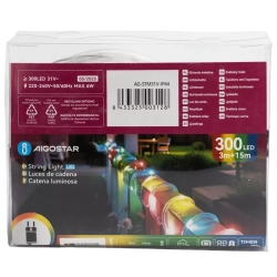 Wąż led 15mb 300 led RGBY Φ10mm z zasilaczem 8 funkcji