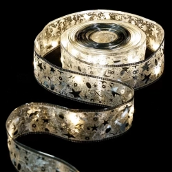 Szarfa choinkowa 5m z gwiazdą led na baterie Zimna