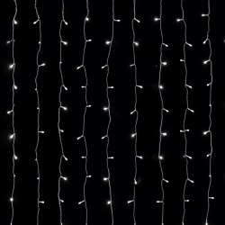 Zewnętrzna Kurtyna 0.9x1.8m 180 LED w 10 soplach Zimna