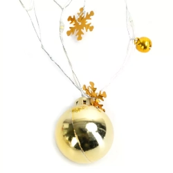 Lampki choinkowe 2m/20 led na 3 baterie AA złote bombki i gwiazdki