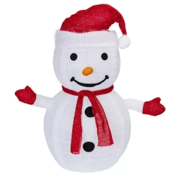 Bałwanek 0.7m składana dekoracja ogrodowa z pilotem na 3xAA zimna biel - zdjęcie 1