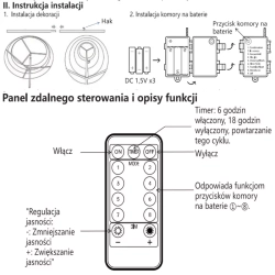Bałwanek 0.7m składana dekoracja ogrodowa z pilotem na 3xAA zimna biel - zdjęcie 7