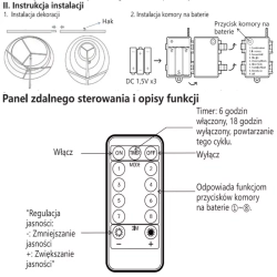 Bałwanek 0.7m składana dekoracja ogrodowa z pilotem na 3xAA ciepły - zdjęcie 7