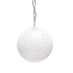 Bawełniane kule girlanda 10 białych lampek 2 m długości na baterie-Ciepłe