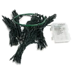 Lampki choinkowe 6 zwisów po 1.8m 108 białe ciepłe led na 3 baterie AA