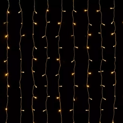 Kurtyna zewnętrzna 192 LED 1,5x1,2 m ciepła na 16 paskach do dekoracji