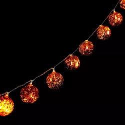 Lampki choinkowe 2m/20led czerwone podświetlane bombki na baterie