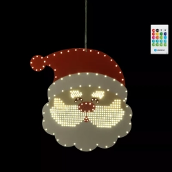 Mikołaj led świecąca zawieszka z pozytywką i pilotem na baterie 3xAA