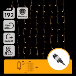 Zewnętrzna kurtyna 192LED1.5x1.2m ciepła na 16 paskach - zdjęcie 6