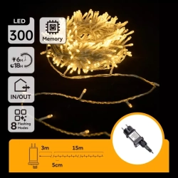 Zewnętrzne lamki choinkowe Sznur 15 m 300led ciepłe - zdjęcie 4