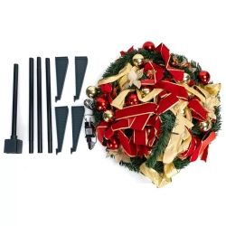 Składana choinka 180x60cm czerwono-złote dekoracje 8trybów ciepła biel