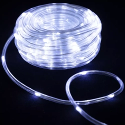 Wąż led Φ5mm 20m sznur 200 led biały zimny z zasilaczem 8 funkcji