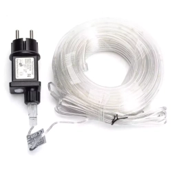 Wąż led Φ5mm 20m sznur 200 led biały zimny z zasilaczem 8 funkcji