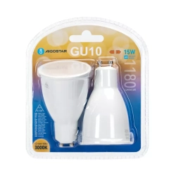 Żarówka 15W GU-10 1180lm biała ciepła fi50x80mm kąt 100° opak. 2 szt.