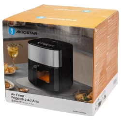 Frytkownica beztłuszczowa Ava Pro 2000W AIR Fryer 8L czarna z oknem