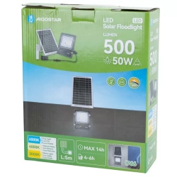 Naświetlacz solarny LED 50W CCT zestaw halogen pilot kabel 5m i panel - zdjęcie 5