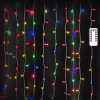 Kolorowa kurtyna sople 3x3m led RGBY serowarnie z pilota zasilane USB