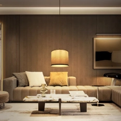 Modna Lampa wisząca z tkaniny Czarna E27